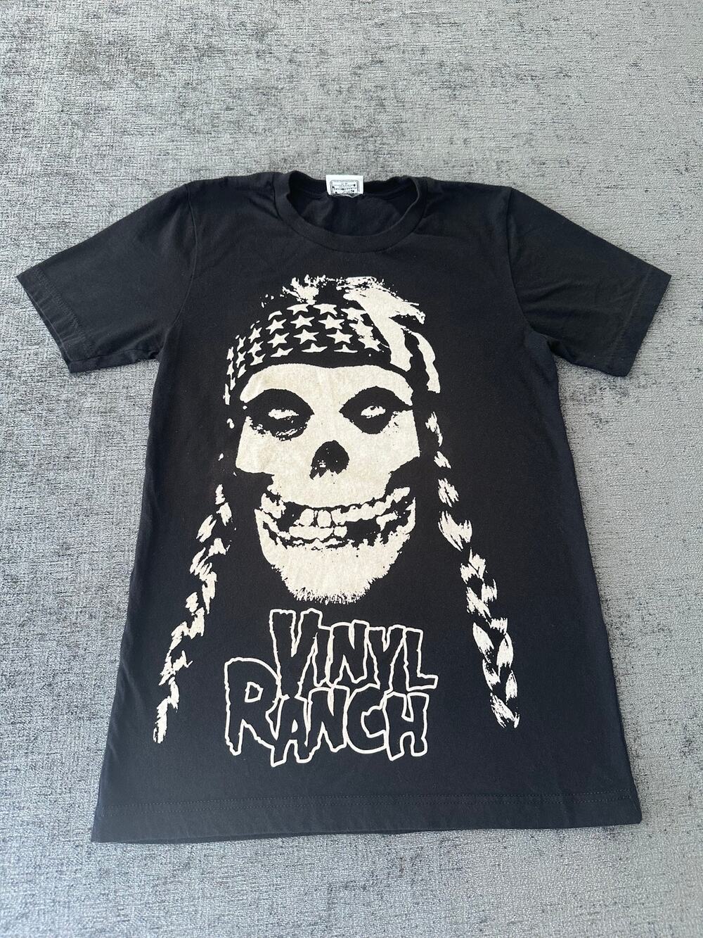Vinyl Ranch Willie Nelson Misfits Fiend Skull T Shirt XS Black Country Punk